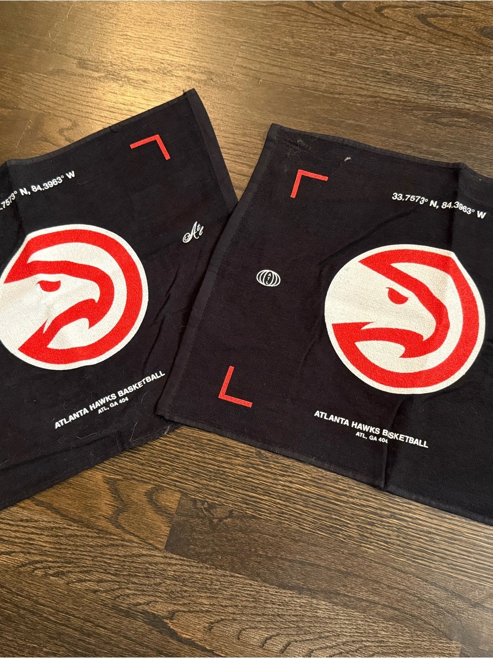 NBA Brand New Atlanta Hawks Black and Red Hand Towels